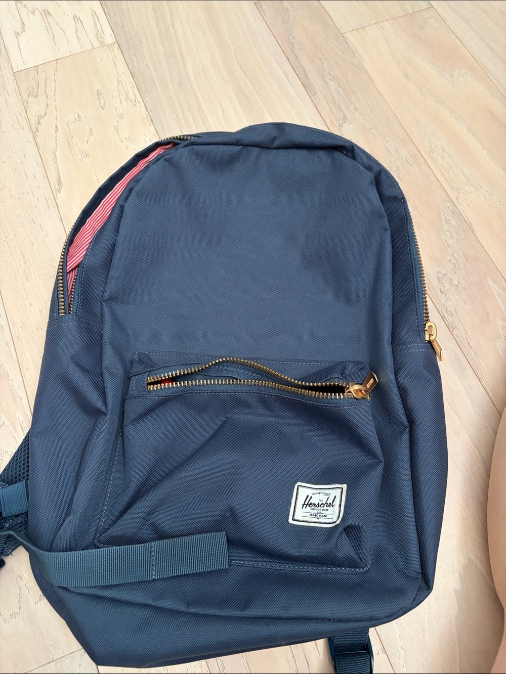 Herschel Supply Company Navy Backpack with Gold Zippers